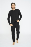 Bambusviskose, Pyjama-Set, Schwarz