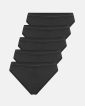 5-pack Bambus, String Pantie, Schwarz - JBS of Denmark Women