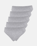 Bambusviskose, String, 5-pack, Grau