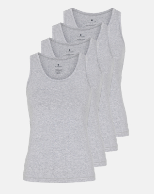 Bambusviskose, Tanktop, 4-Pack, Grau