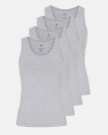 4-pack Bambus, Top breite Träger, Grau -JBS of Denmark Women