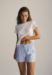 Bambusviskose, Pyjamas shorts, Blau