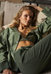 Bambus, "Seersucker" Schlafhosen, Grün -JBS of Denmark Women
