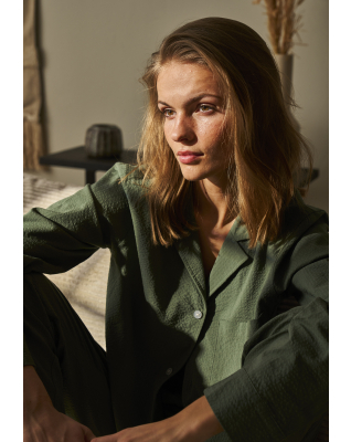 Bambus, "Seersucker" Nachthemd, Grün -JBS of Denmark Women