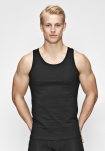 Singlet, 3-pack, Bambusviskose, Schwarz