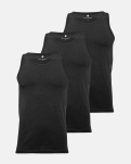 Singlet, 3-pack, Bambusviskose, Schwarz