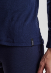 Wolle, Langarm-Shirt, Marineblau -JBS
