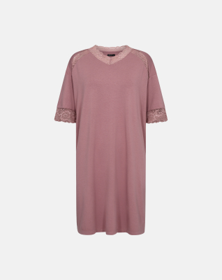 Bambus, Nachthemd mit kurzen Ärmeln, Rose