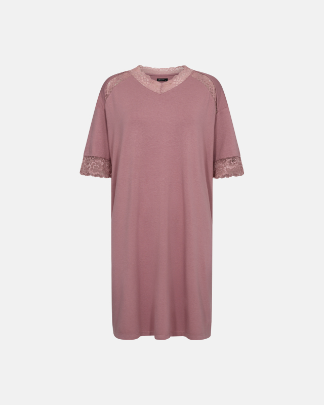 Bambus, Nachthemd mit kurzen Ärmeln, Rose