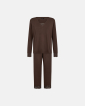 Bambus-Viskose, Pyjama-Set mit Spitze, Braun - Decoy