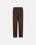 Bambus-Viskose, Pyjama-Set mit Spitze, Braun