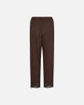 Bambus-Viskose, Pyjama-Set mit Spitze, Braun