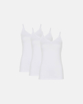 Bio-Baumwolle, Trägertop, 3-Pack, Weiß
