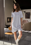 Bambusviskose, Big Shirt, Hellgrau melange -JBS of Denmark Women