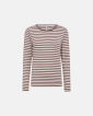 Bambusviskose, Langarmshirt "Ripp", Dunkelrosa Gestreift - JBS of Denmark Women