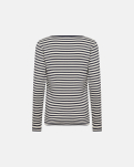 Bambusviskose, Langärmeliges T-Shirt "Rib", Blau Gestreift -JBS of Denmark Women