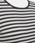 Bambusviskose, Langärmeliges T-Shirt "Rib", Blau Gestreift -JBS of Denmark Women