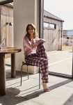 100% Bio-Baumwolle, Flanell-Nachtwäschehose, Rotkariert -JBS of Denmark Women