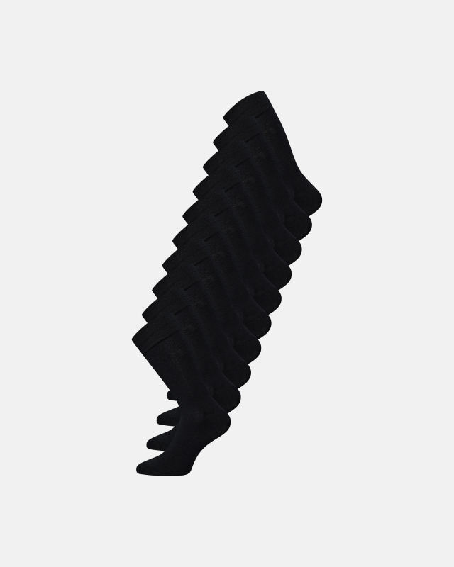 Strümpfe 10-Pack, Bambusviskose, Schwarz