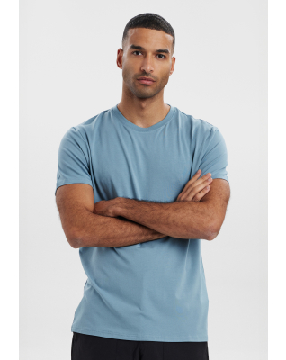 Bambus, T-Shirt mit Rundhalsausschnitt, Blau -Resteröds