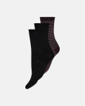 Bambusviskose, Knöchelsocken, 3er-Pack, Schwarz/Braun -Decoy