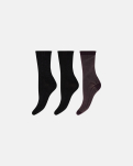 Bambusviskose, Knöchelsocken, 3er-Pack, Schwarz/Braun -Decoy