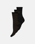 Bambusviskose, Knöchelsocken, 3er-Pack, Schwarz -Decoy