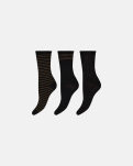 Bambusviskose, Knöchelsocken, 3er-Pack, Schwarz -Decoy