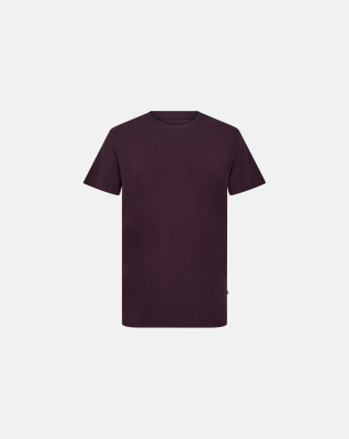 Bambusviskose, T-Shirt O-Ausschnitt, Lila -Resteröds