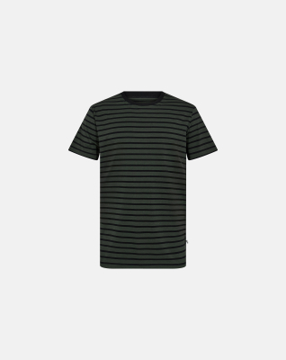 Bambusviskose, T-Shirt mit O-Ausschnitt, Grün/Schwarz -Resteröds