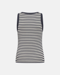 Bambusviskose, Tanktop - Ripp, Blau Gestreift