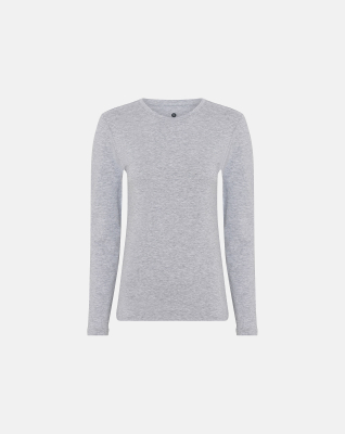 Bambus, Langärmeliges T-Shirt "slim-fit", Grau