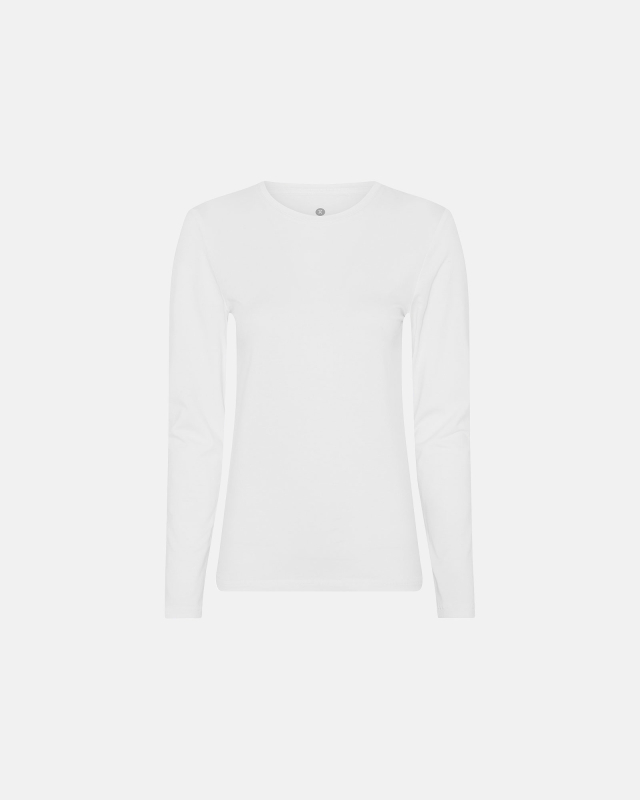 Bambus, Langärmeliges T-Shirt "slim-fit", Weiss
