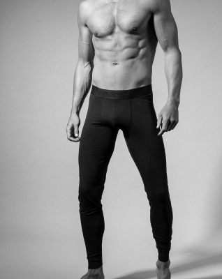 Long Johns, Bambusviskose, Schwarz