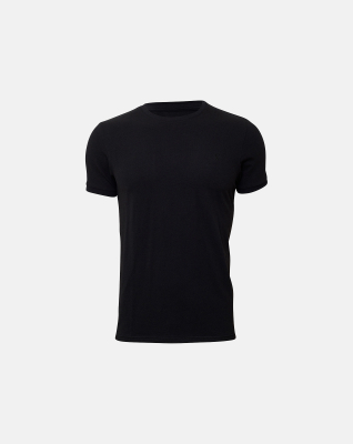 Bambusviskose, Piqué T-Shirt, Schwarz