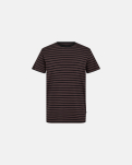 Bambusviskose, T-Shirt "O-Neck", Braun/Schwarz -Resteröds