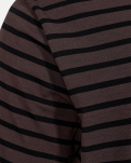 Bambusviskose, T-Shirt "O-Neck", Braun/Schwarz -Resteröds