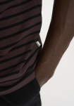 Bambusviskose, T-Shirt "O-Neck", Braun/Schwarz -Resteröds