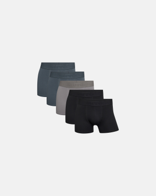 Bio-Baumwolle, "Gunnar" Boxershorts, 5er-Pack, Schwarz, Grau -Resteröds