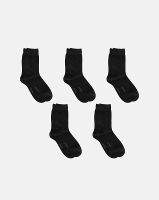Bio-Baumwolle, Strümpfen, 5-Pack, schwarz