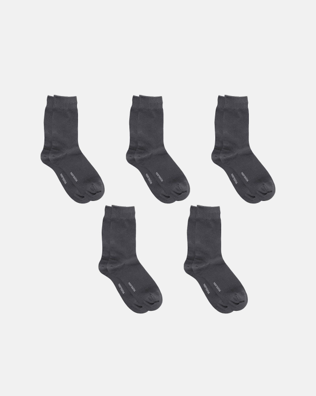 Bio-Baumwolle, Strümpfen, 5-Pack, grau
