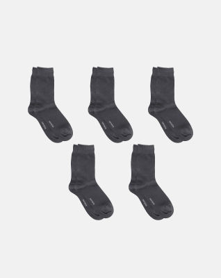 Bio-Baumwolle, Strümpfen, 5-Pack, grau -Resteröds