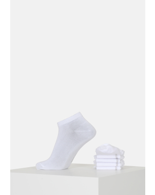 Bambus, Ankelsocken, 5-pack, Weiß