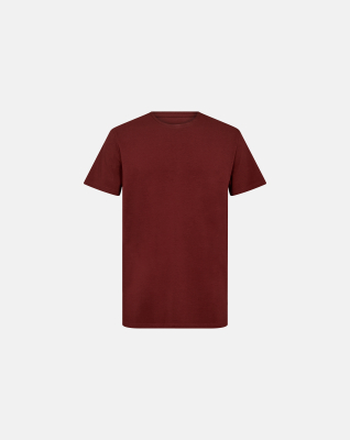 T-Shirt Rundhalsausschnitt, Bambusviskose, Rot