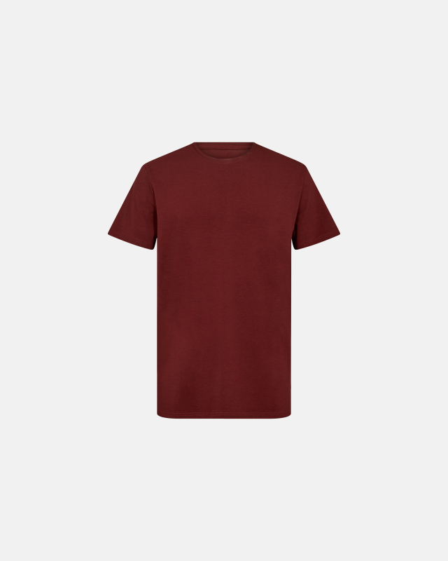 T-Shirt Rundhalsausschnitt, Bambusviskose, Rot