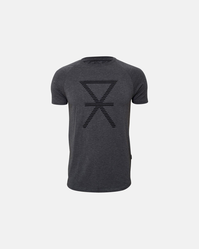 Bambus, T-shirt, Grau mit Print