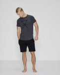 Bambus, T-shirt, Grau mit Print