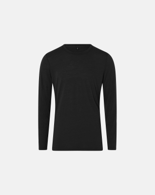 Bio-Wolle, Langarm-T-Shirt, Schwarz -JBS of Denmark Men
