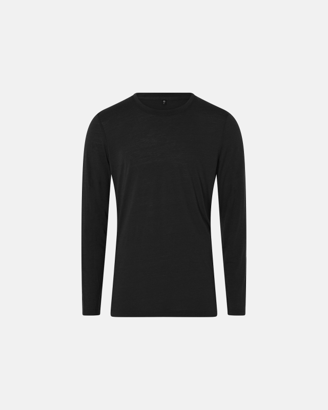 Bio-Wolle, Langarm-T-Shirt, Schwarz -JBS of Denmark Men