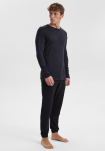 Bio-Wolle, Langarm-Shirt, Schwarz